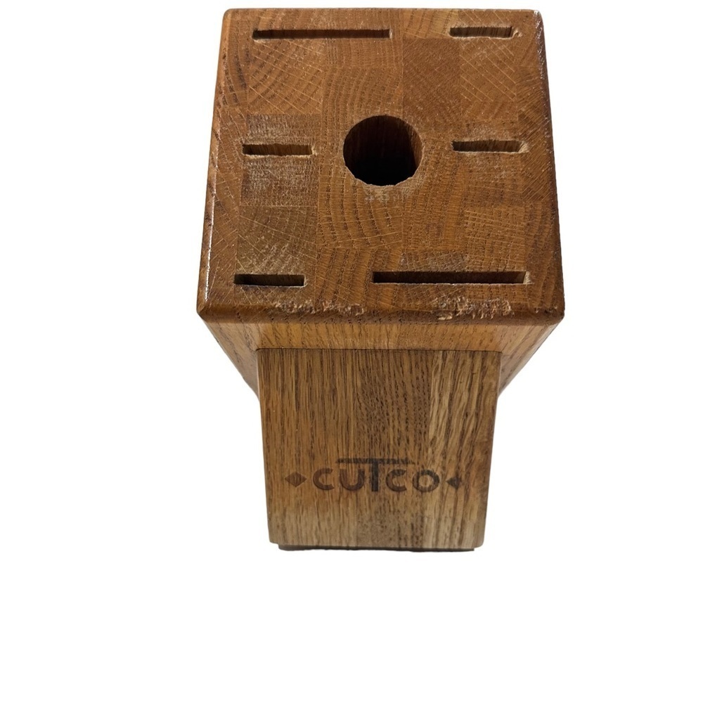 Cutco Oak Galley Knife Block 6 Slots 1 Hole for Fork Or Sharpener Made in USA